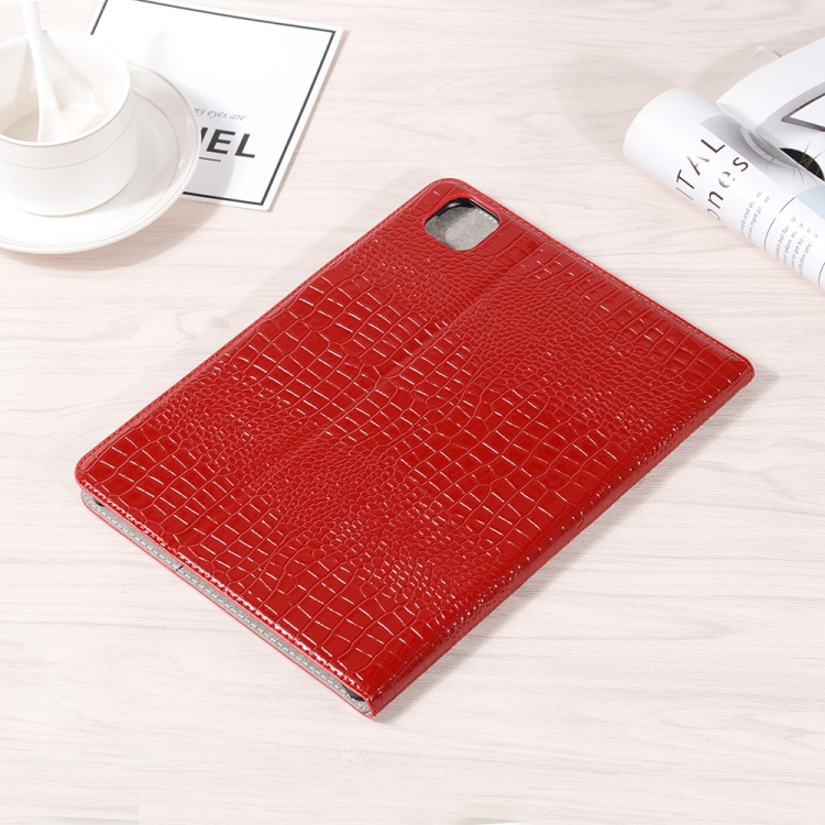 For iPad Pro 13  2024 Crocodile Texture Leather Tablet Case(Red)