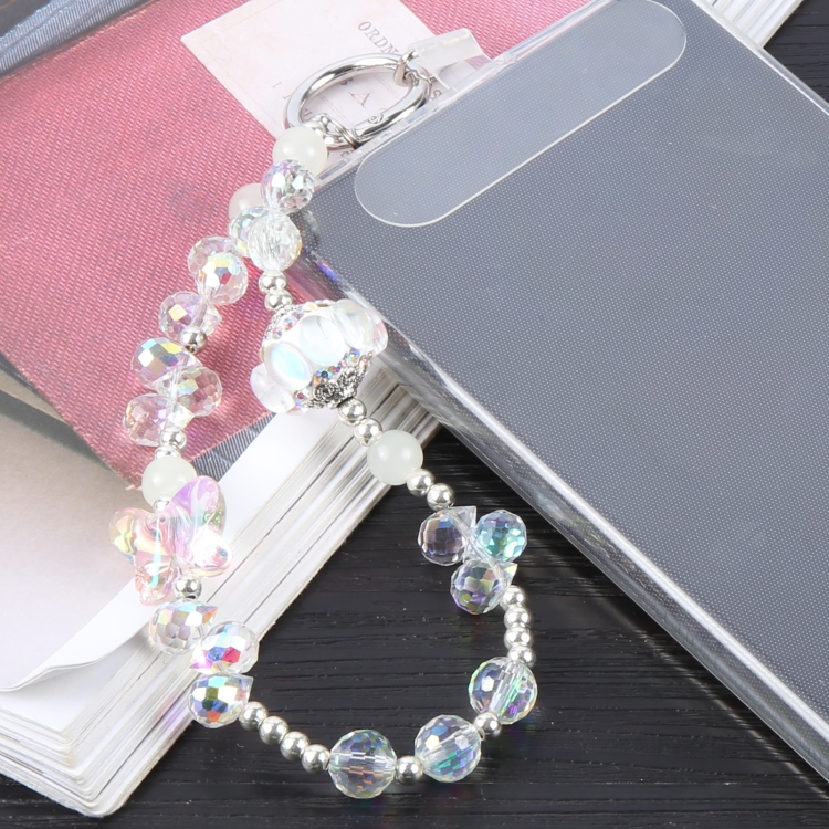 Transparent Lantern Bling Beads Chain Anti-lost Short Lanyard(Yellow) Transparent Lantern Bling Beads Chain Anti-lost Short Lanyard(Yellow)