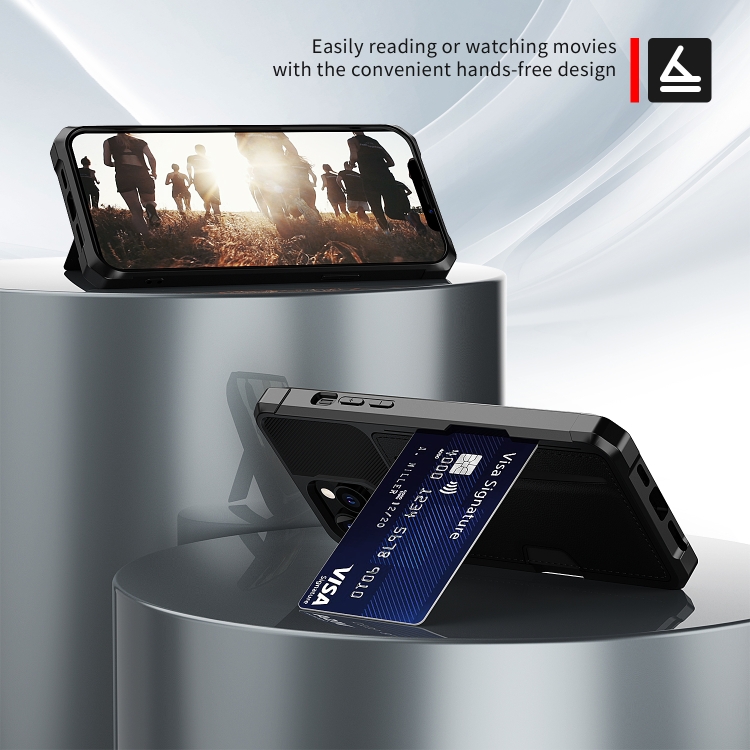 For iPhone 15 Pro Max ZM02 Card Slot Holder Phone Case(Black) - 3