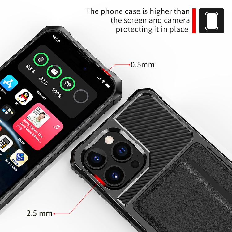 For iPhone 15 Pro Max ZM02 Card Slot Holder Phone Case(Black) - 5