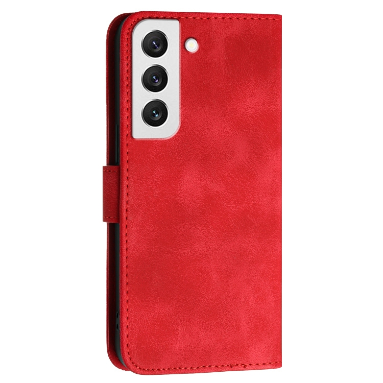 For Samsung Galaxy S22 5G YX0080 Grid Butterfly Embossed Pattern Flip Leather Phone Case with Lanyard(Red) For Samsung Galaxy S22 5G YX0080 Grid Butterfly Embossed Pattern Flip Leather Phone Case with Lanyard(Red)