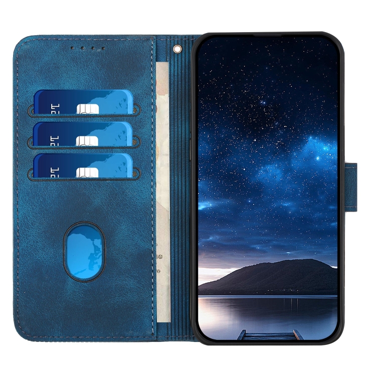For iPhone 16 Plus YX0080 Grid Butterfly Embossed Pattern Flip Leather Phone Case with Lanyard(Dark Blue) For iPhone 16 Plus YX0080 Grid Butterfly Embossed Pattern Flip Leather Phone Case with Lanyard(Dark Blue)