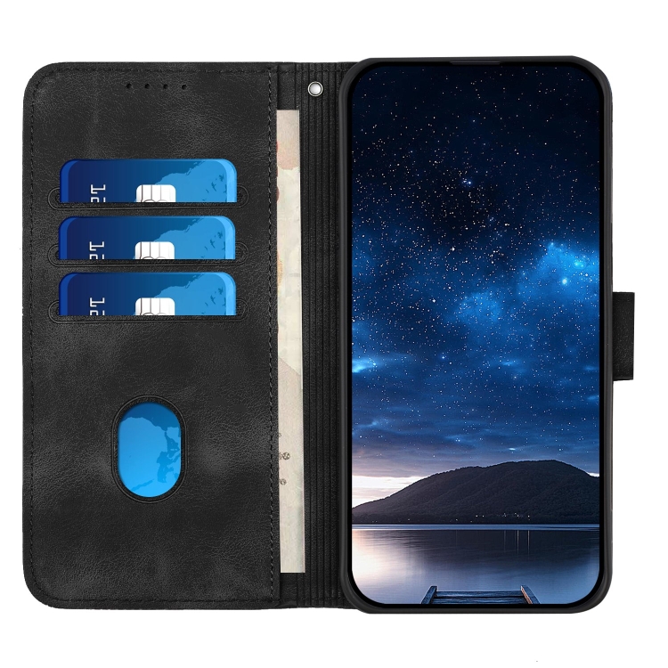 For iPhone 14 Plus YX0080 Grid Butterfly Embossed Pattern Flip Leather Phone Case with Lanyard(Black) For iPhone 14 Plus YX0080 Grid Butterfly Embossed Pattern Flip Leather Phone Case with Lanyard(Black)