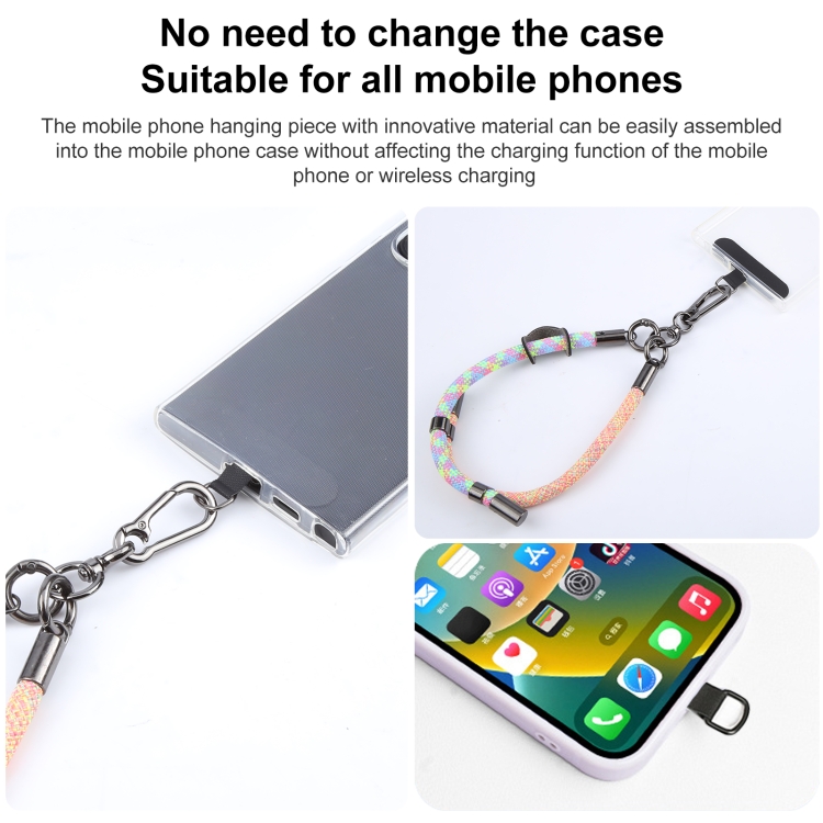 8mm Color Match Adjustable Mobile Phone Anti-lost Short Lanyard(White Orange) 8mm Color Match Adjustable Mobile Phone Anti-lost Short Lanyard(White Orange)