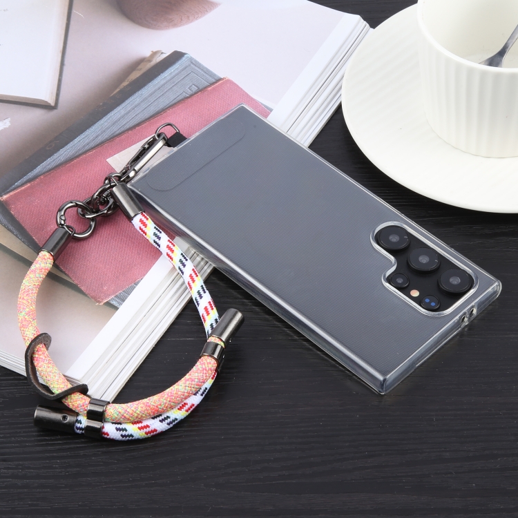 8mm Color Match Adjustable Mobile Phone Anti-lost Short Lanyard(White Orange) 8mm Color Match Adjustable Mobile Phone Anti-lost Short Lanyard(White Orange)