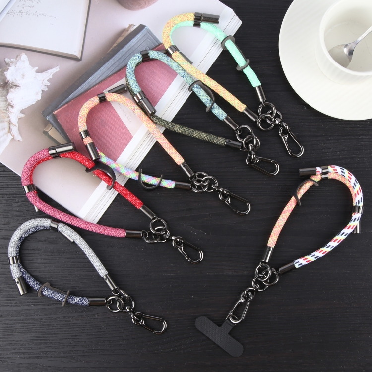 8mm Color Match Adjustable Mobile Phone Anti-lost Short Lanyard(White Orange) 8mm Color Match Adjustable Mobile Phone Anti-lost Short Lanyard(White Orange)