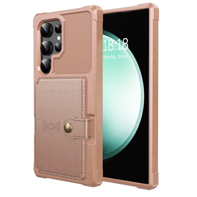 For Samsung Galaxy S24 Ultra 5G Magnetic Wallet Card Bag Leather Phone Case(Rose Gold) For Samsung Galaxy S24 Ultra 5G Magnetic Wallet Card Bag Leather Phone Case(Rose Gold)