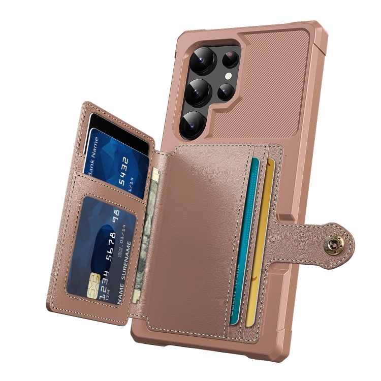 For Samsung Galaxy S24 Ultra 5G Magnetic Wallet Card Bag Leather Phone Case(Rose Gold) For Samsung Galaxy S24 Ultra 5G Magnetic Wallet Card Bag Leather Phone Case(Rose Gold)