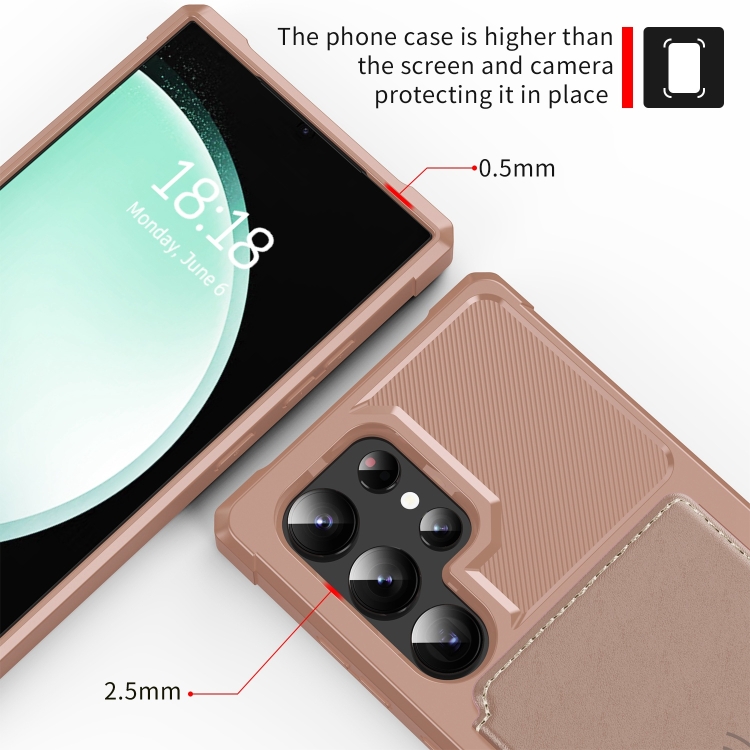 For Samsung Galaxy S24 Ultra 5G Magnetic Wallet Card Bag Leather Phone Case(Rose Gold) For Samsung Galaxy S24 Ultra 5G Magnetic Wallet Card Bag Leather Phone Case(Rose Gold)