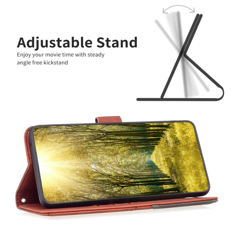 For Redmi Note 14 Pro 4G Magnetic Buckle Rhombus Texture Leather Phone Case(Brown)