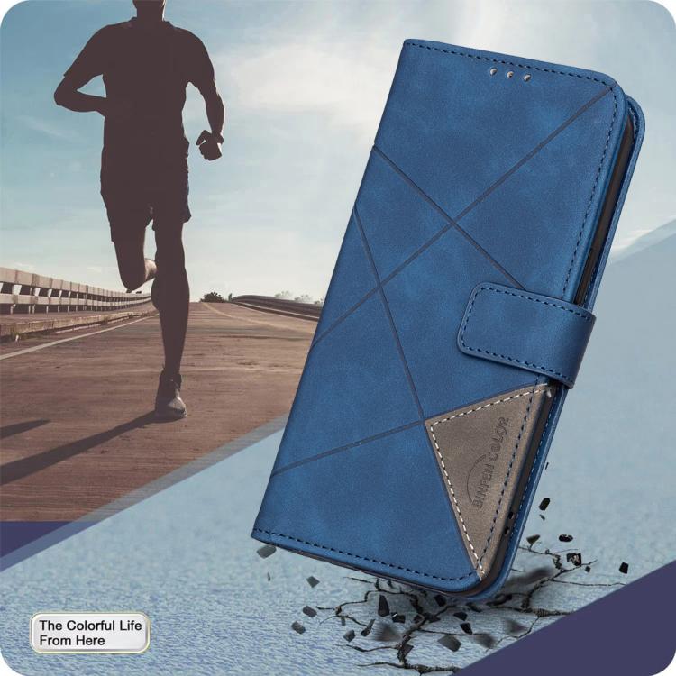 For Redmi K80 / K80 Pro Magnetic Buckle Rhombus Texture Leather Phone Case(Blue)