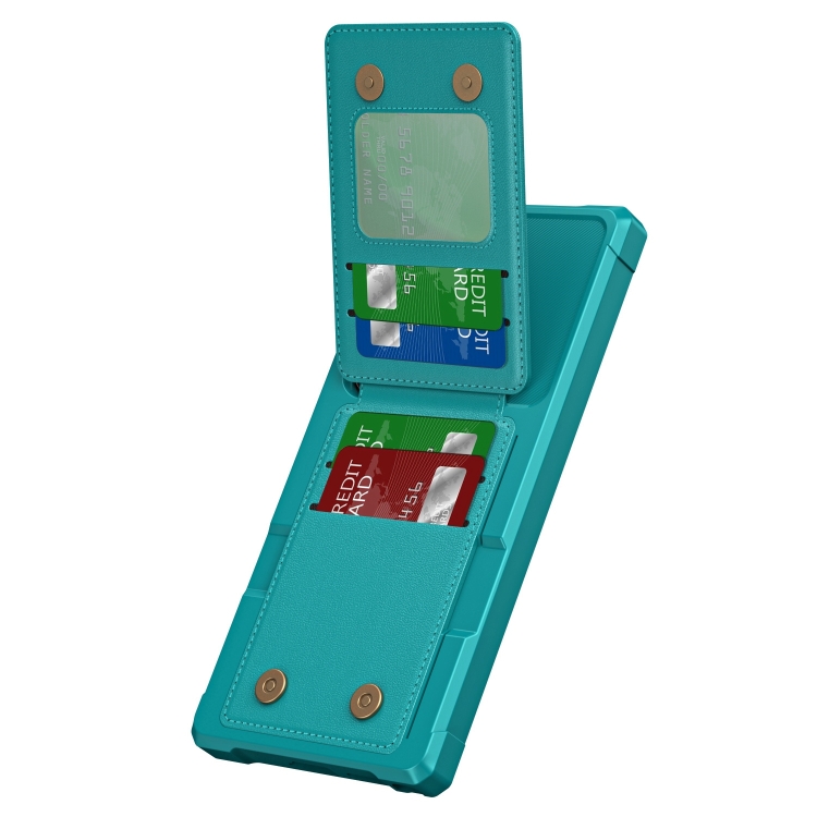For Samsung Galaxy S24 Ultra 5G Vertical Flip Card Bag Holder Leather Phone Case(Cyan Green) For Samsung Galaxy S24 Ultra 5G Vertical Flip Card Bag Holder Leather Phone Case(Cyan Green)