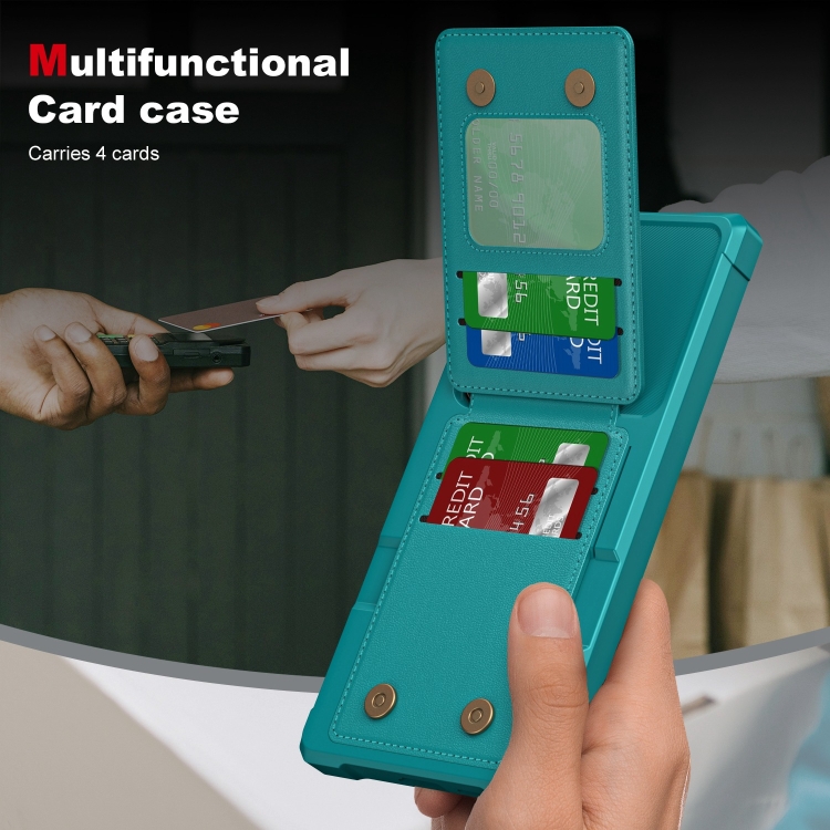 For Samsung Galaxy S24 Ultra 5G Vertical Flip Card Bag Holder Leather Phone Case(Cyan Green) For Samsung Galaxy S24 Ultra 5G Vertical Flip Card Bag Holder Leather Phone Case(Cyan Green)