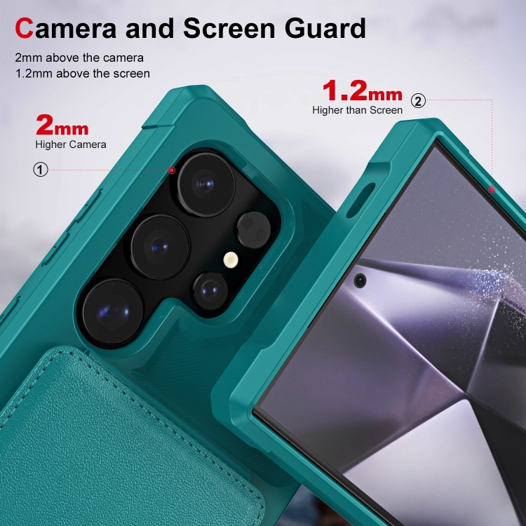 For Samsung Galaxy S24 Ultra 5G Vertical Flip Card Bag Holder Leather Phone Case(Cyan Green) For Samsung Galaxy S24 Ultra 5G Vertical Flip Card Bag Holder Leather Phone Case(Cyan Green)