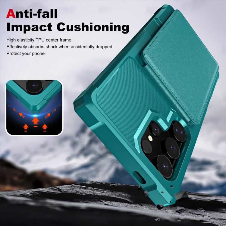 For Samsung Galaxy S24 Ultra 5G Vertical Flip Card Bag Holder Leather Phone Case(Cyan Green) For Samsung Galaxy S24 Ultra 5G Vertical Flip Card Bag Holder Leather Phone Case(Cyan Green)