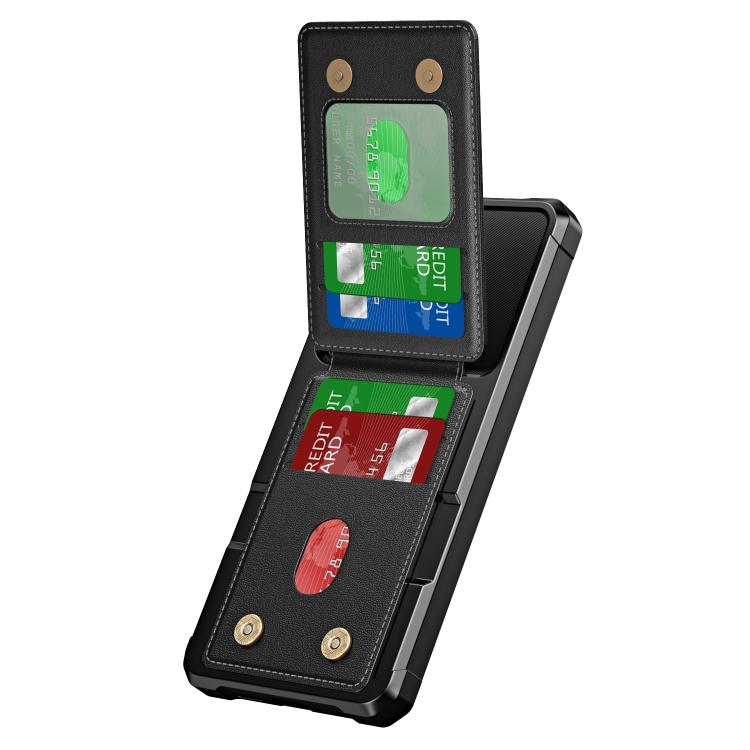 For Samsung Galaxy S25 5G Vertical Flip Card Bag Holder Leather Phone Case(Black) For Samsung Galaxy S25 5G Vertical Flip Card Bag Holder Leather Phone Case(Black)