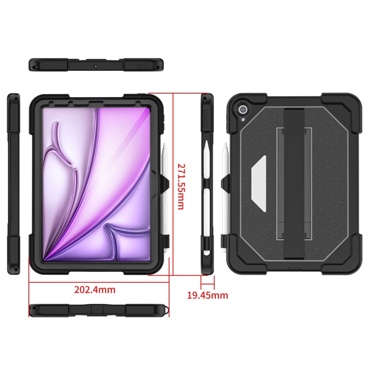 For iPad Air 11 2024 / Air 2022 10.9 RedPepper Tri-Defense TPU Hybrid PC Tablet Case(Black) For iPad Air 11 2024 / Air 2022 10.9 RedPepper Tri-Defense TPU Hybrid PC Tablet Case(Black)