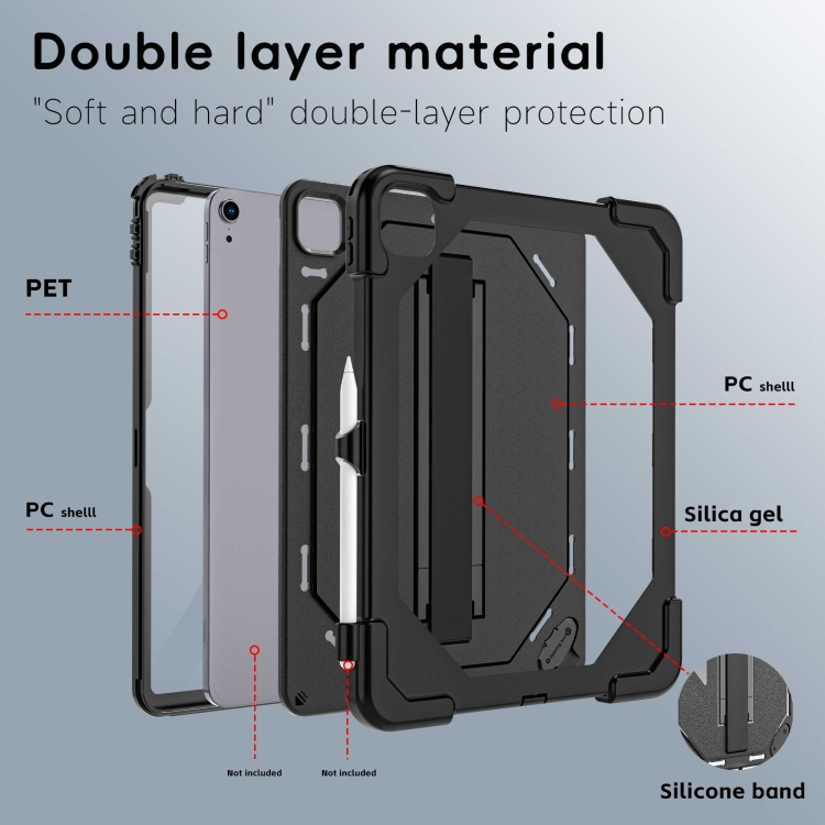 For iPad Air 11 2024 / Air 2022 10.9 RedPepper Tri-Defense TPU Hybrid PC Tablet Case(Black) For iPad Air 11 2024 / Air 2022 10.9 RedPepper Tri-Defense TPU Hybrid PC Tablet Case(Black)
