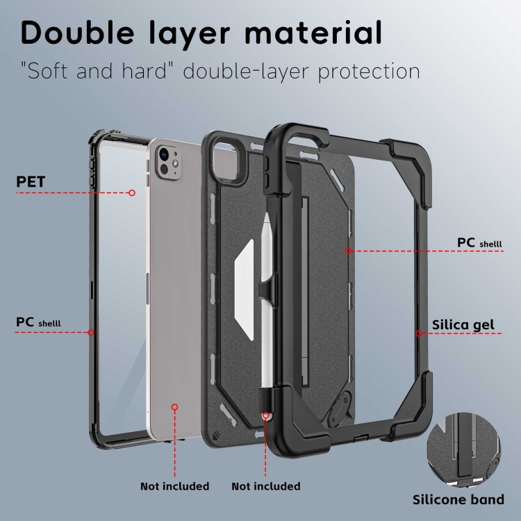 For iPad Pro 11 2024 RedPepper Tri-Defense TPU Hybrid PC Tablet Case(Black) For iPad Pro 11 2024 RedPepper Tri-Defense TPU Hybrid PC Tablet Case(Black)