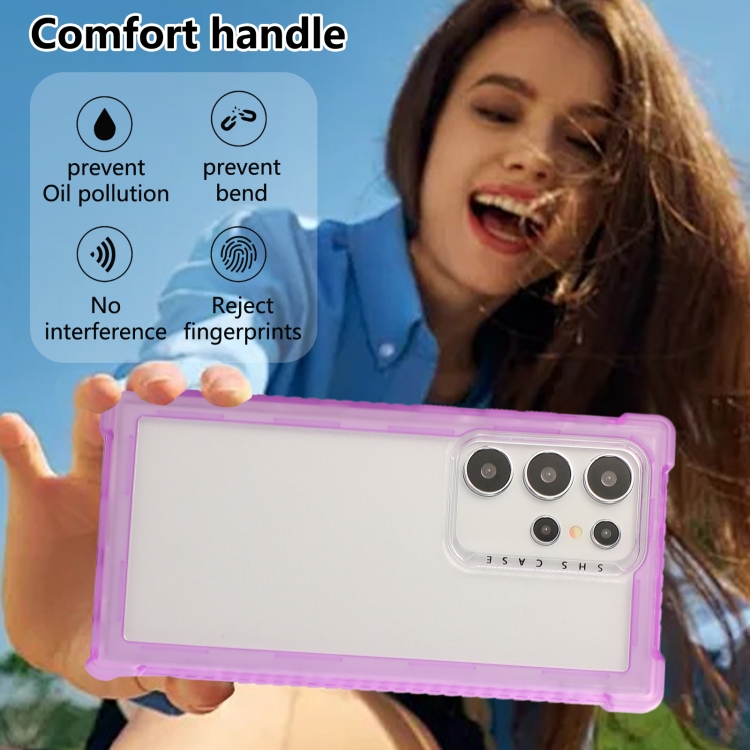 For Samsung Galaxy S24 Ultra 5G Transparent Matte TPU Hybrid PC 3-in-1 Phone Case(Purple) For Samsung Galaxy S24 Ultra 5G Transparent Matte TPU Hybrid PC 3-in-1 Phone Case(Purple)