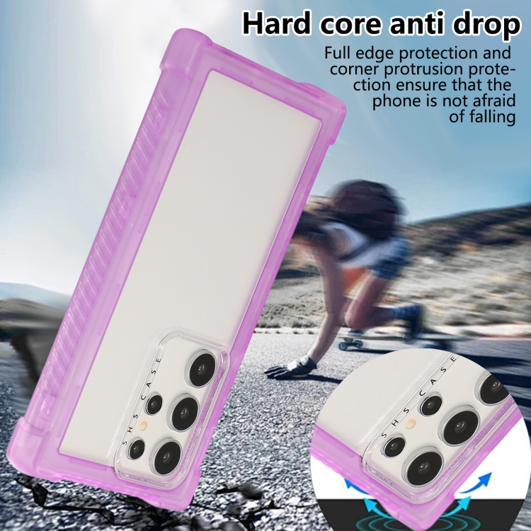 For Samsung Galaxy S24 Ultra 5G Transparent Matte TPU Hybrid PC 3-in-1 Phone Case(Purple) For Samsung Galaxy S24 Ultra 5G Transparent Matte TPU Hybrid PC 3-in-1 Phone Case(Purple)