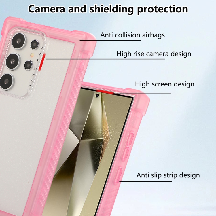 For Samsung Galaxy S24+ 5G Transparent Matte TPU Hybrid PC 3-in-1 Phone Case(Pink) For Samsung Galaxy S24+ 5G Transparent Matte TPU Hybrid PC 3-in-1 Phone Case(Pink)