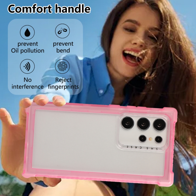 For Samsung Galaxy S24+ 5G Transparent Matte TPU Hybrid PC 3-in-1 Phone Case(Pink) For Samsung Galaxy S24+ 5G Transparent Matte TPU Hybrid PC 3-in-1 Phone Case(Pink)