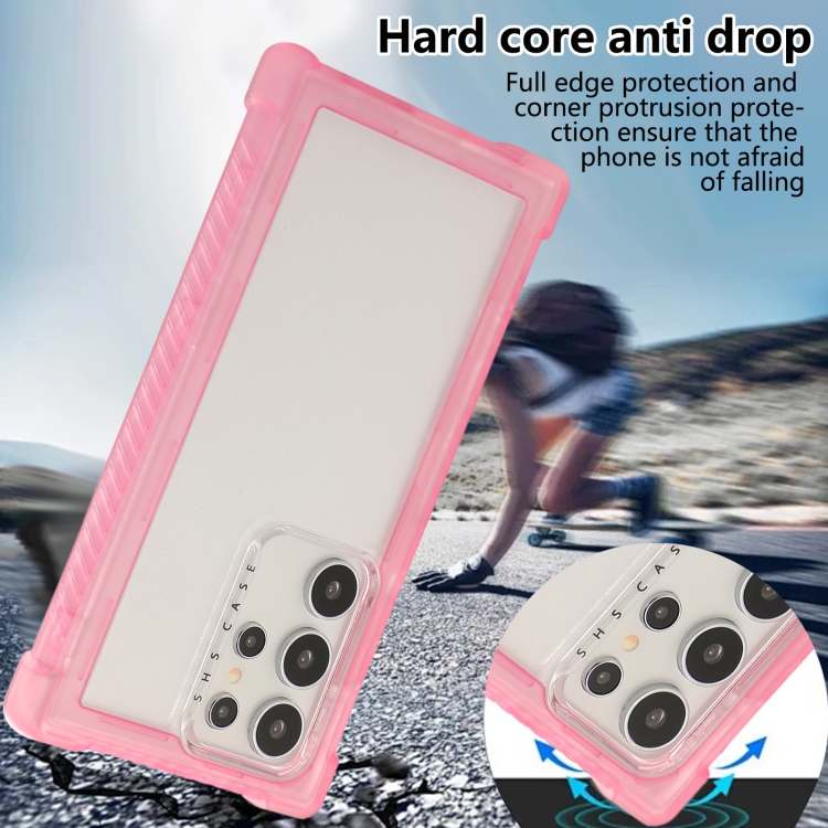 For Samsung Galaxy S24+ 5G Transparent Matte TPU Hybrid PC 3-in-1 Phone Case(Pink) For Samsung Galaxy S24+ 5G Transparent Matte TPU Hybrid PC 3-in-1 Phone Case(Pink)