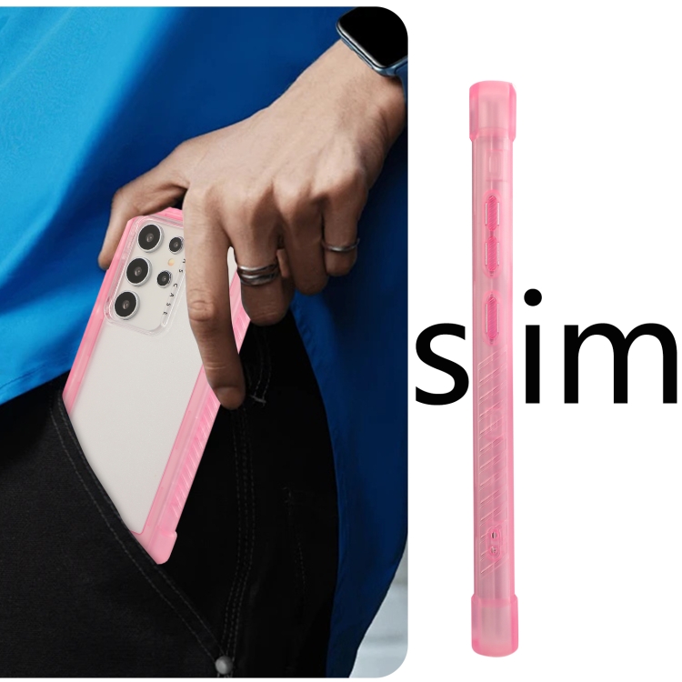 For Samsung Galaxy S24+ 5G Transparent Matte TPU Hybrid PC 3-in-1 Phone Case(Pink) For Samsung Galaxy S24+ 5G Transparent Matte TPU Hybrid PC 3-in-1 Phone Case(Pink)