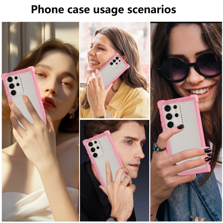 For Samsung Galaxy S24+ 5G Transparent Matte TPU Hybrid PC 3-in-1 Phone Case(Pink) For Samsung Galaxy S24+ 5G Transparent Matte TPU Hybrid PC 3-in-1 Phone Case(Pink)