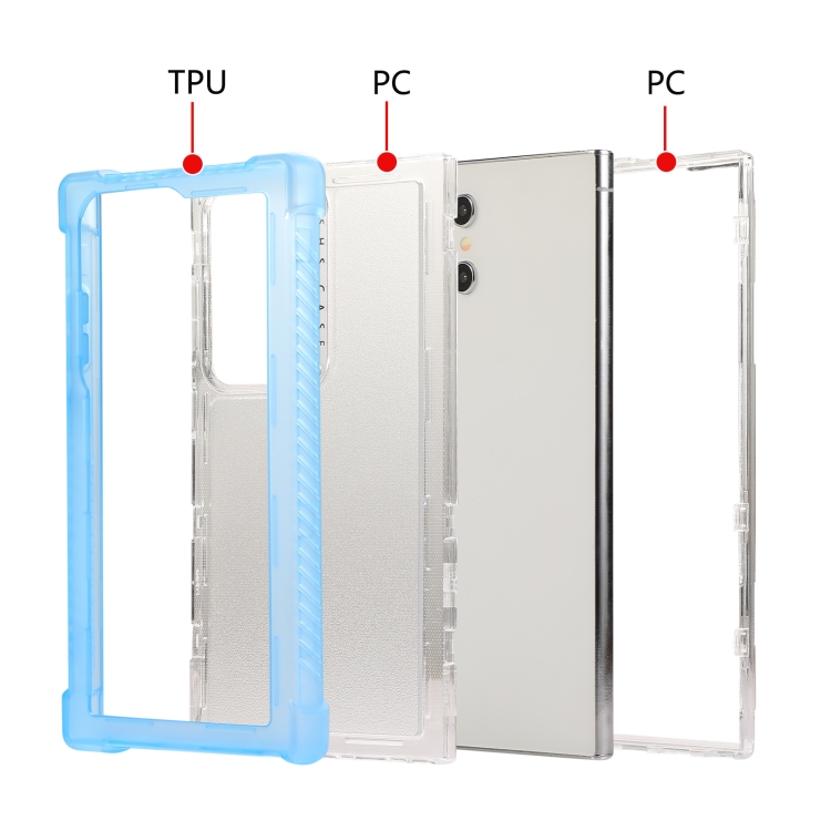 For Samsung Galaxy S24+ 5G Transparent Matte TPU Hybrid PC 3-in-1 Phone Case(Pink) For Samsung Galaxy S24+ 5G Transparent Matte TPU Hybrid PC 3-in-1 Phone Case(Pink)