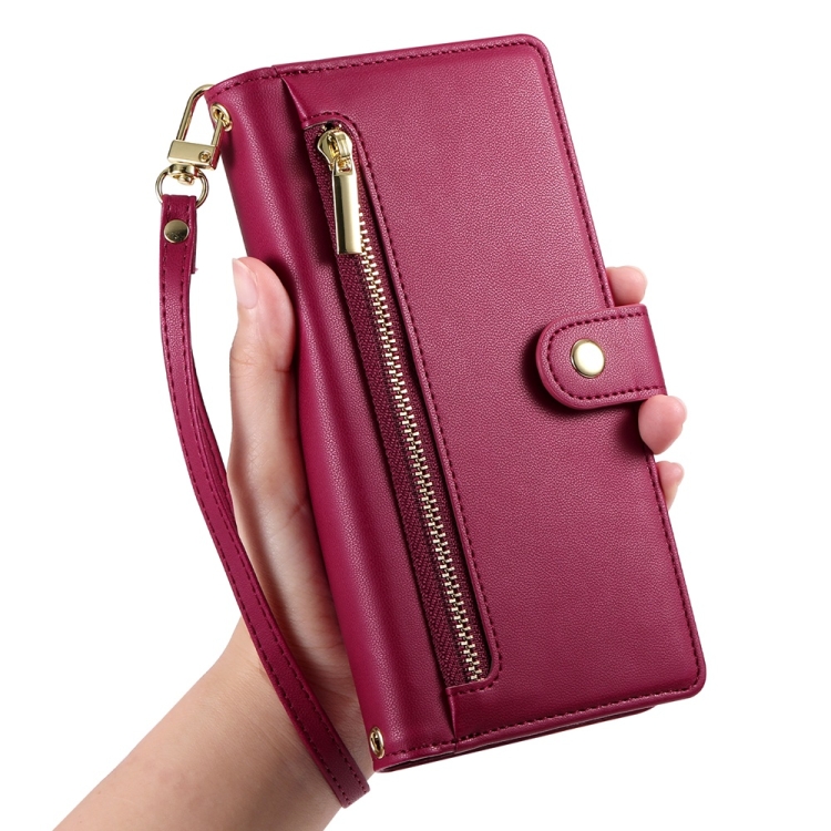 For Samsung Galaxy S24 FE 5G Nine Card-slot Zipper Wallet Bag Leather Phone Case(Red) For Samsung Galaxy S24 FE 5G Nine Card-slot Zipper Wallet Bag Leather Phone Case(Red)