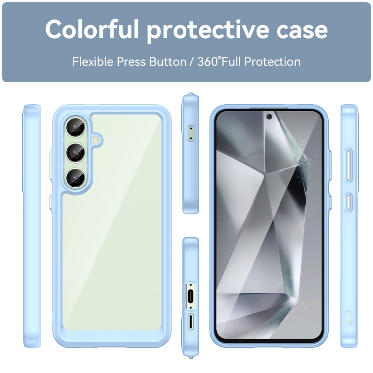 For Samsung Galaxy S24 FE 5G Colorful Series Acrylic Hybrid TPU Phone Case(Blue) For Samsung Galaxy S24 FE 5G Colorful Series Acrylic Hybrid TPU Phone Case(Blue)