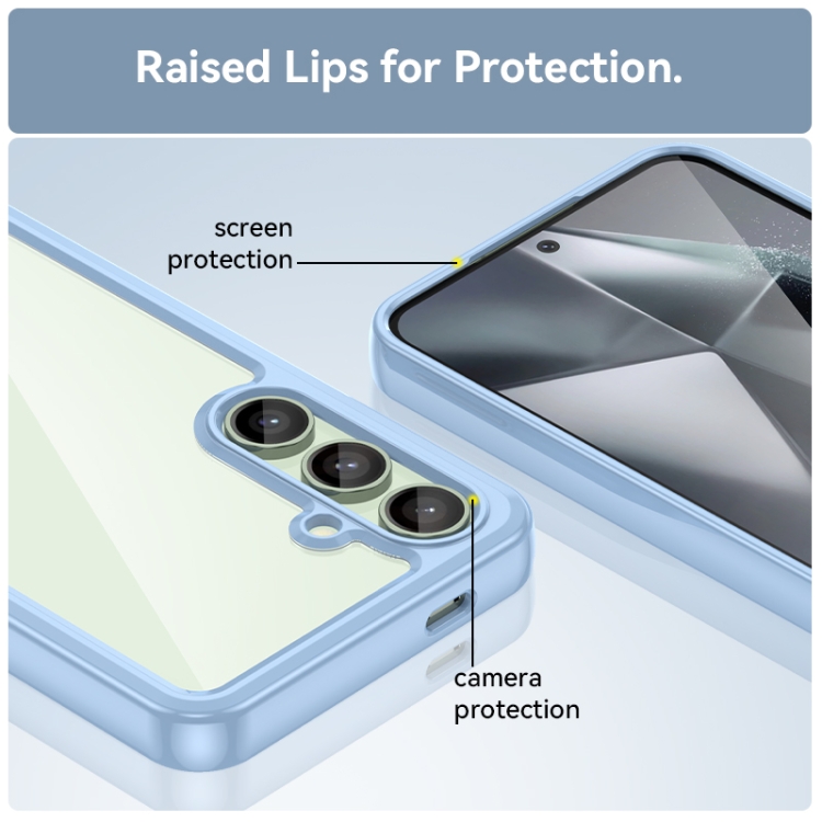 For Samsung Galaxy S24 FE 5G Colorful Series Acrylic Hybrid TPU Phone Case(Blue) For Samsung Galaxy S24 FE 5G Colorful Series Acrylic Hybrid TPU Phone Case(Blue)