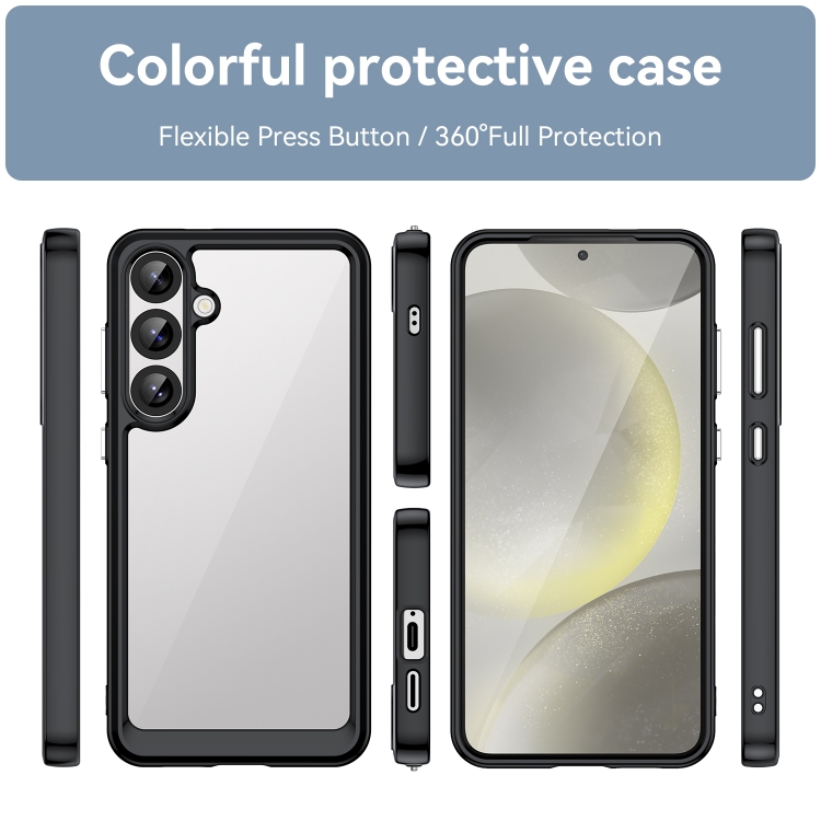 For Samsung Galaxy S25+ 5G Colorful Series Acrylic Hybrid TPU Phone Case(Black) For Samsung Galaxy S25+ 5G Colorful Series Acrylic Hybrid TPU Phone Case(Black)