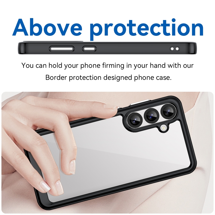 For Samsung Galaxy S25+ 5G Colorful Series Acrylic Hybrid TPU Phone Case(Black) For Samsung Galaxy S25+ 5G Colorful Series Acrylic Hybrid TPU Phone Case(Black)