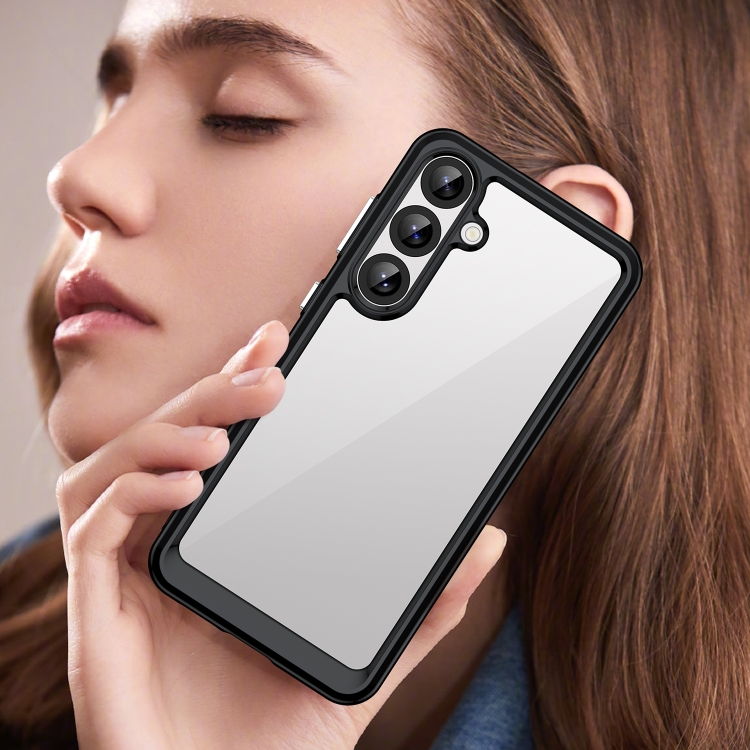 For Samsung Galaxy S25+ 5G Colorful Series Acrylic Hybrid TPU Phone Case(Black) For Samsung Galaxy S25+ 5G Colorful Series Acrylic Hybrid TPU Phone Case(Black)