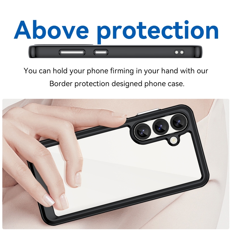 For Samsung Galaxy S25 5G Colorful Series Acrylic Hybrid TPU Phone Case(Black) For Samsung Galaxy S25 5G Colorful Series Acrylic Hybrid TPU Phone Case(Black)
