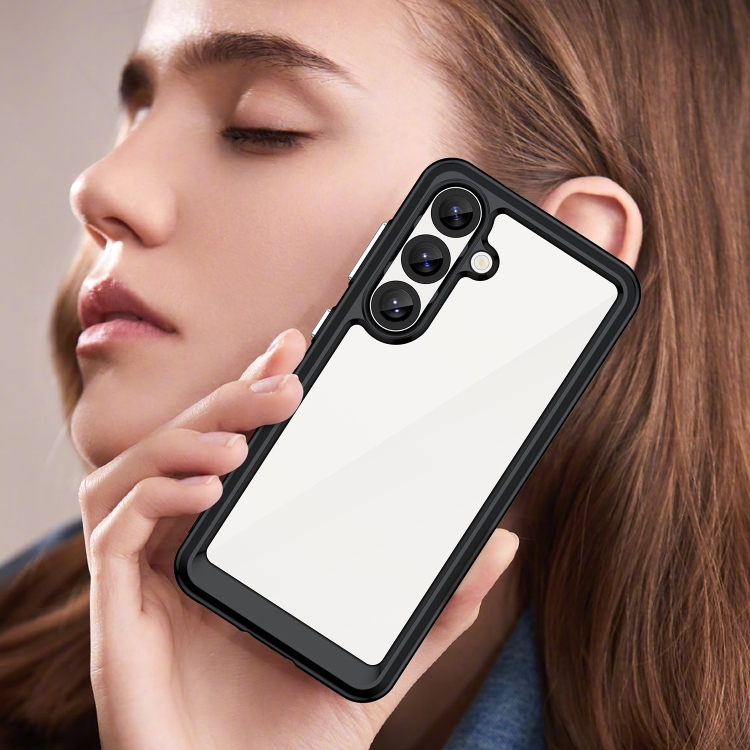 For Samsung Galaxy S25 5G Colorful Series Acrylic Hybrid TPU Phone Case(Black) For Samsung Galaxy S25 5G Colorful Series Acrylic Hybrid TPU Phone Case(Black)
