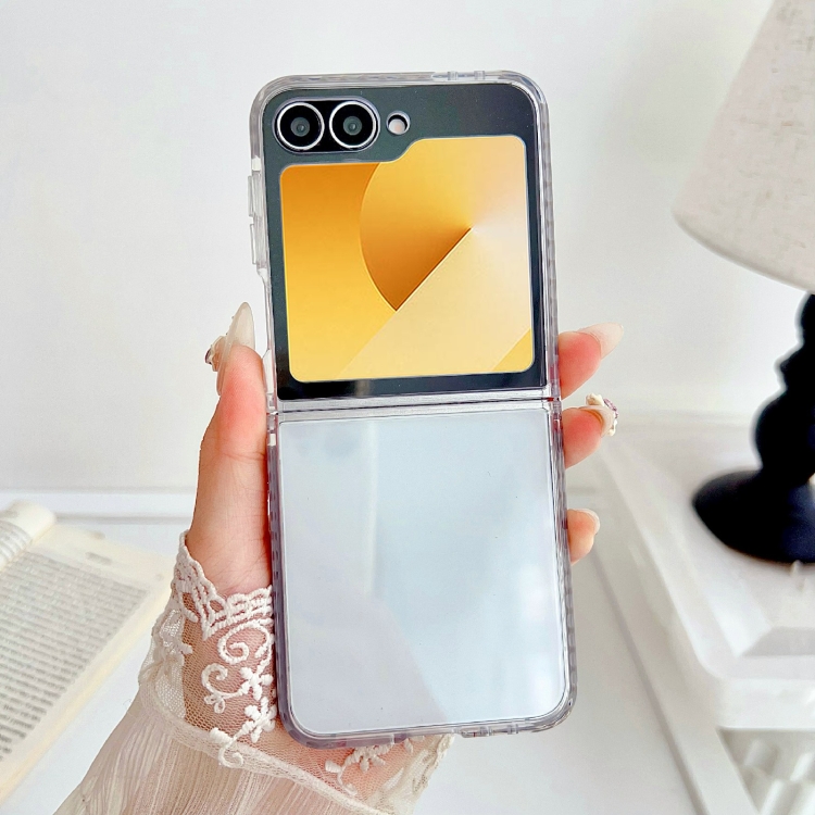 For Samsung Galaxy Z Flip6 TPU Macaron Hinge Full Coverage Phone Case(Silver) For Samsung Galaxy Z Flip6 TPU Macaron Hinge Full Coverage Phone Case(Silver)