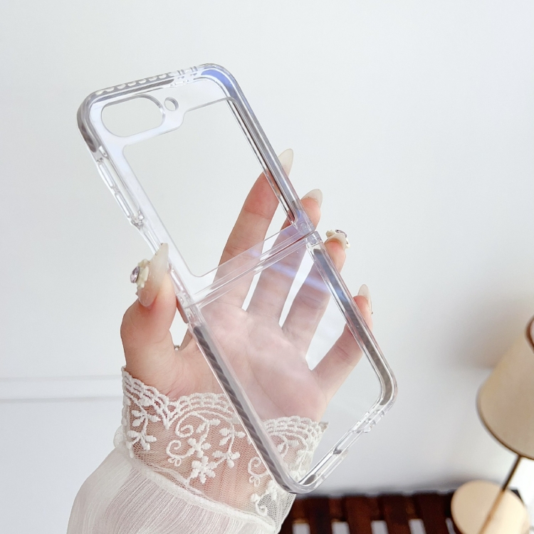 For Samsung Galaxy Z Flip6 TPU Macaron Hinge Full Coverage Phone Case(Silver) For Samsung Galaxy Z Flip6 TPU Macaron Hinge Full Coverage Phone Case(Silver)