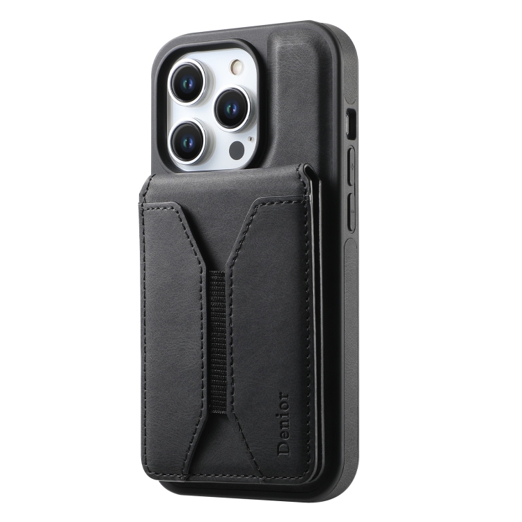 For iPhone 15 Plus / 14 Plus Denior D17 Skin Feel MagSafe Detachable Card Slot Phone Case(Black) For iPhone 15 Plus / 14 Plus Denior D17 Skin Feel MagSafe Detachable Card Slot Phone Case(Black)