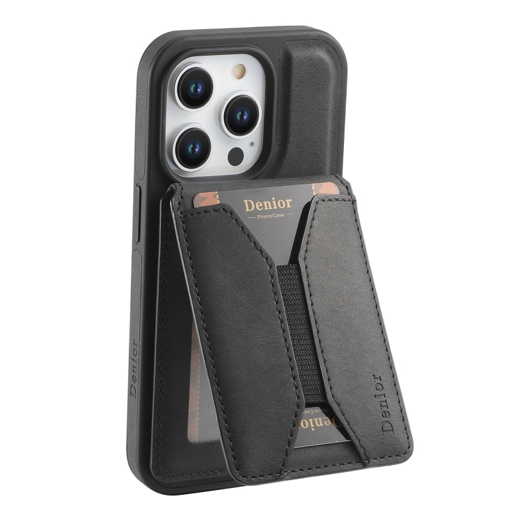 For iPhone 15 Plus / 14 Plus Denior D17 Skin Feel MagSafe Detachable Card Slot Phone Case(Black) For iPhone 15 Plus / 14 Plus Denior D17 Skin Feel MagSafe Detachable Card Slot Phone Case(Black)
