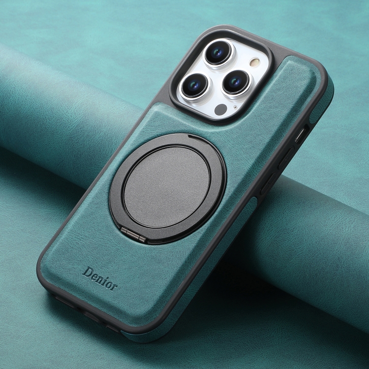 For iPhone 16 Pro Denior A14 Skin Feel Rotating Holder MagSafe Phone Case(Blue) For iPhone 16 Pro Denior A14 Skin Feel Rotating Holder MagSafe Phone Case(Blue)