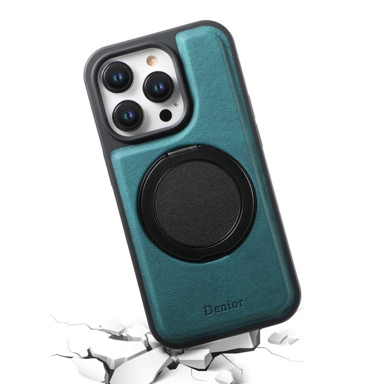 For iPhone 16 Pro Denior A14 Skin Feel Rotating Holder MagSafe Phone Case(Blue) For iPhone 16 Pro Denior A14 Skin Feel Rotating Holder MagSafe Phone Case(Blue)