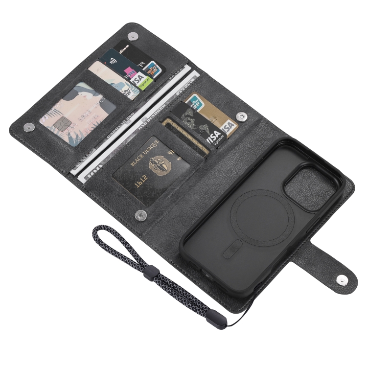 For iPhone 16 Pro ViLi GVA Series MagSafe Magnetic RFID Leather Phone Case(Black) For iPhone 16 Pro ViLi GVA Series MagSafe Magnetic RFID Leather Phone Case(Black)