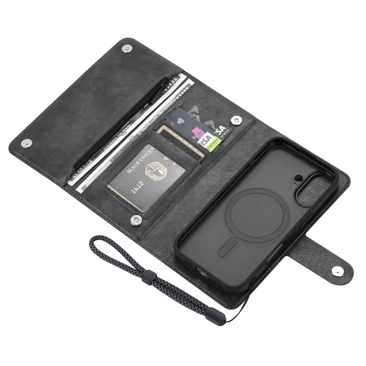 For iPhone 16 Plus ViLi GVS Series MagSafe Magnetic RFID Leather Phone Case(Black) For iPhone 16 Plus ViLi GVS Series MagSafe Magnetic RFID Leather Phone Case(Black)