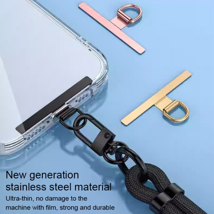 T-shape Metal Mobile Phone Lanyard Fixing Gasket(Black) T-shape Metal Mobile Phone Lanyard Fixing Gasket(Black)