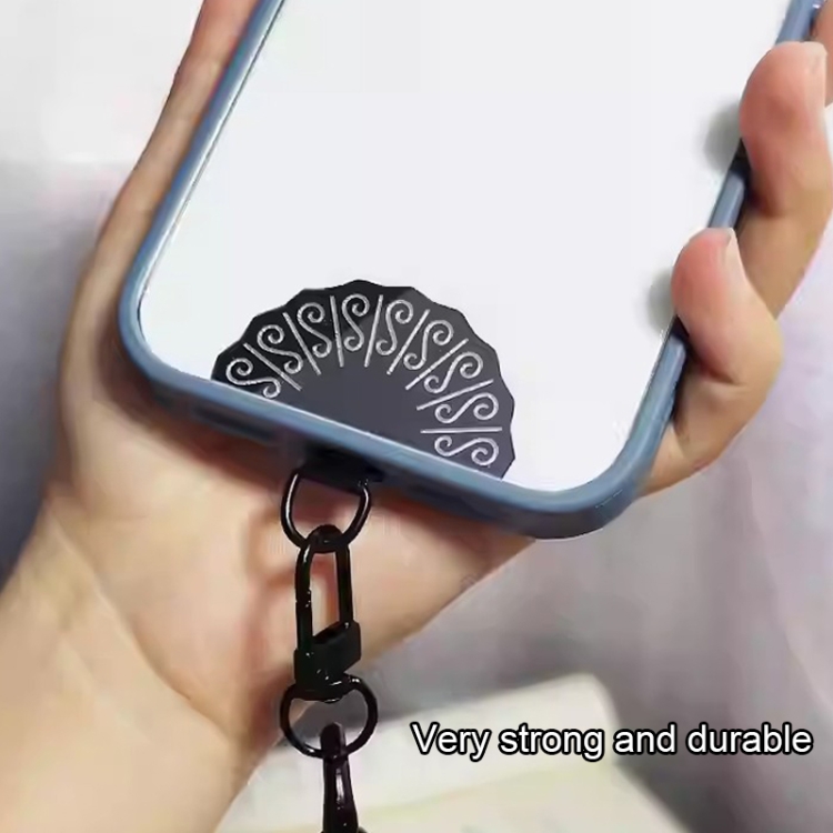 Fan-shaped Metal Mobile Phone Lanyard Fixing Gasket(Black) Fan-shaped Metal Mobile Phone Lanyard Fixing Gasket(Black)