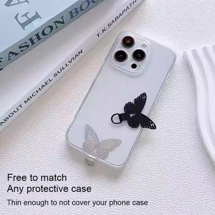 Butterfly Metal Mobile Phone Lanyard Fixing Gasket(Black) Butterfly Metal Mobile Phone Lanyard Fixing Gasket(Black)